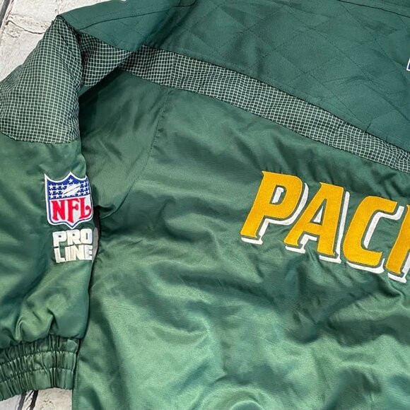 Vintage 1990s Green Bay Packers Pro Line Logo Athletic NFL Football Jacket - Picture 11 of 15